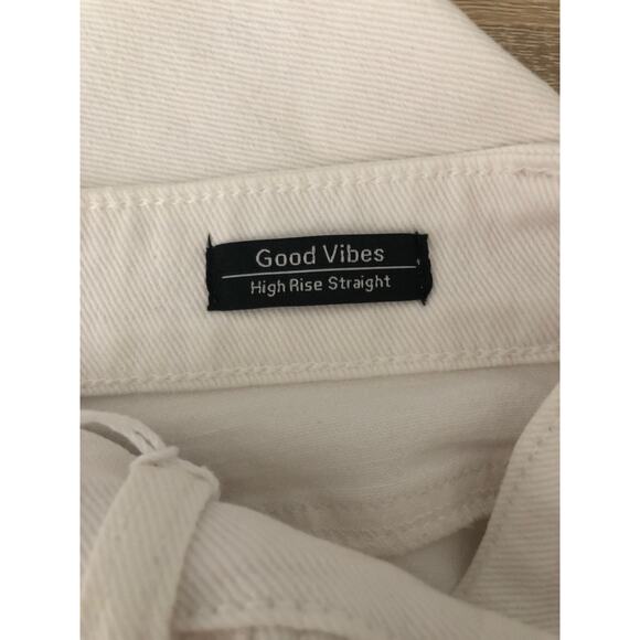 Sanctuary/Denim Good Vibes Jeans Women's Size 32 White High Rise Straight NEW - Picture 8 of 10